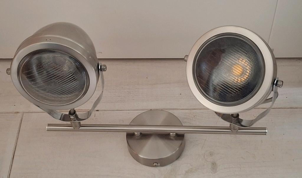 Plafond/Wandspotjes - Model Auto Koplamp, Industrieel, Auto Koplamp, Metaal of Aluminium, Ophalen of Verzenden, Zo goed als nieuw