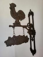 Decoratief gietijzeren uithangbord / welkombord met haan, Ophalen of Verzenden, Zo goed als nieuw