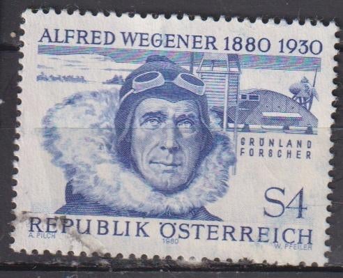 Oostenrijk 1980 Vliegtuig Piloot pionier Alfred Wegener, Verzenden, Gestempeld, Vliegtuigen