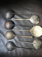 17e eeuwse tinnen lepels 7 stuks gemerkt roos in de bak., Antiek en Kunst, Ophalen