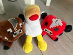 3 Minecraft knuffels: kip, koe en mooshroom, Ophalen of Verzenden, Gebruikt, Overige typen