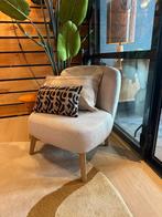 Fauteuil Dyyk - Houten poot - witte bekleding, Ophalen, Zo goed als nieuw, Stof, 75 tot 100 cm