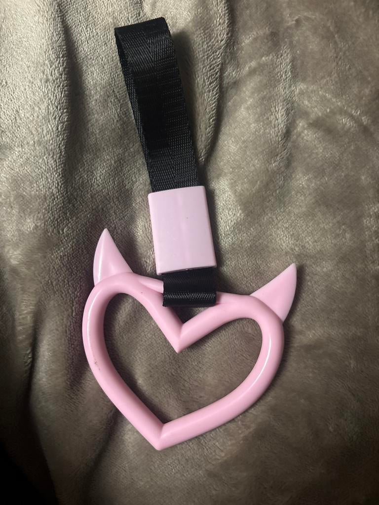 Roze hartvormige handgreep met duivelshoorntjes, Auto diversen, Ophalen of Verzenden, Zo goed als nieuw