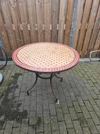 Ronde tuintafel met mozaïek blad, Tuin en Terras, Ophalen, Gebruikt, Rond, Metaal