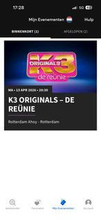 2 K3 originals staanplaatsen 13 april, Tickets en Kaartjes, Evenementen en Festivals, Twee personen