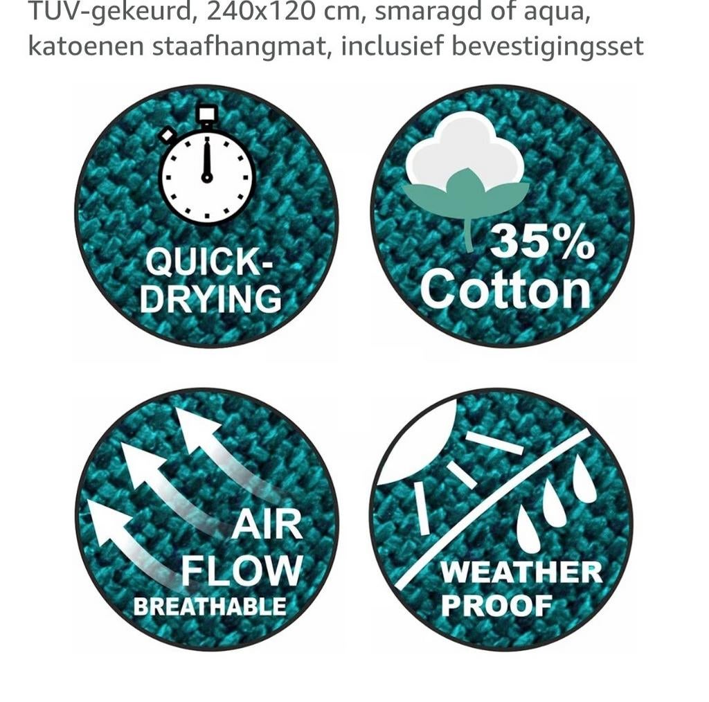 Relaxdays hangmat xxl hangmat voor 2 personen - Tuinartikelen