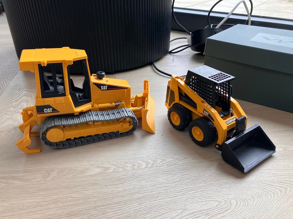 Bruder Caterpillar Set: Bulldozer en Skid Steer Lader, Ophalen of Verzenden, Zo goed als nieuw