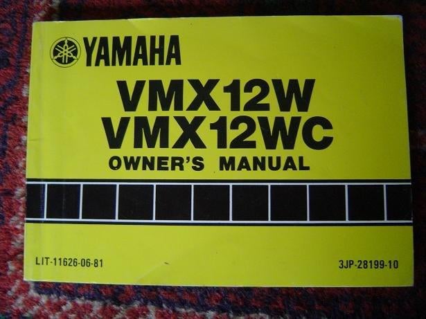 Yamaha VMX12 W WC 1988 motorcycle owner's manual V-Max, Ophalen of Verzenden, Yamaha