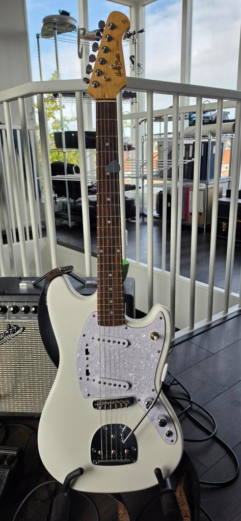 Harley Benton MS-60 vintage white - met veel upgrades, Muziek en Instrumenten, Ophalen, Zo goed als nieuw, Solid body, Overige merken