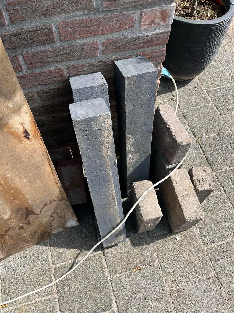 Stapelblokken 3 stuks 60x10x10 cm, Tuin en Terras, Tegels en Klinkers, Gebruikt, Overige typen, Beton, Minder dan 5 m², Ophalen