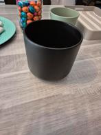 Zwarte bloempot voor binnen 12,5 cm hoog 13cm doorsnede, Rond, Binnen, Ophalen of Verzenden, Aardewerk