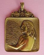 jwg Grote vintage Art Deco stl brons hanger Finland design, Verzenden, Brons, Hanger