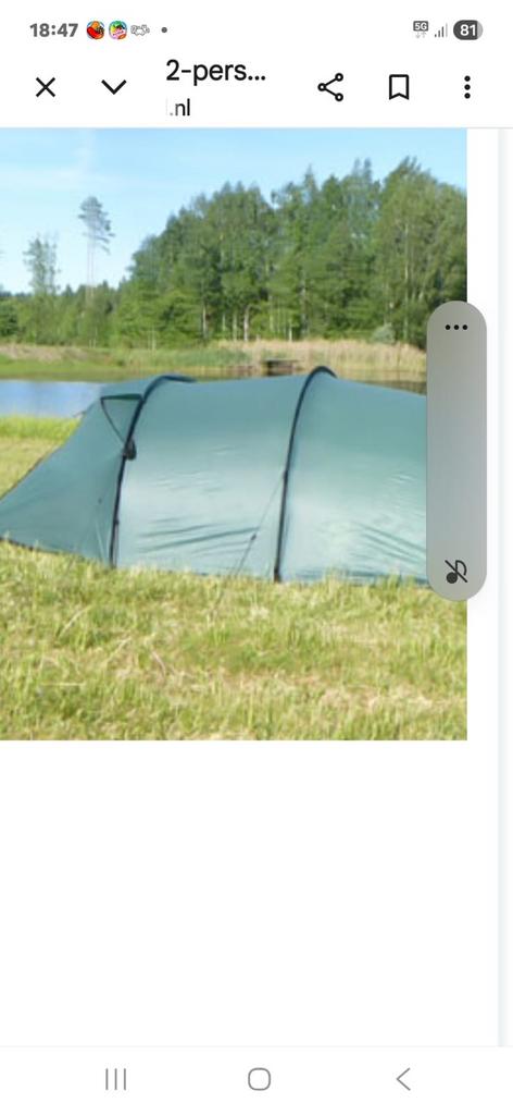 Agu Rumsey tunneltent 2/3 personen - Ideaal voor kamperen, Ophalen, Gebruikt, Tot en met 3