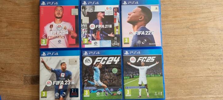 PS4 FIFA/FC Reeks: FIFA 20 tm 23, en FC24 - Set, Spelcomputers en Games, Games | Sony PlayStation 4, Zo goed als nieuw, Sport