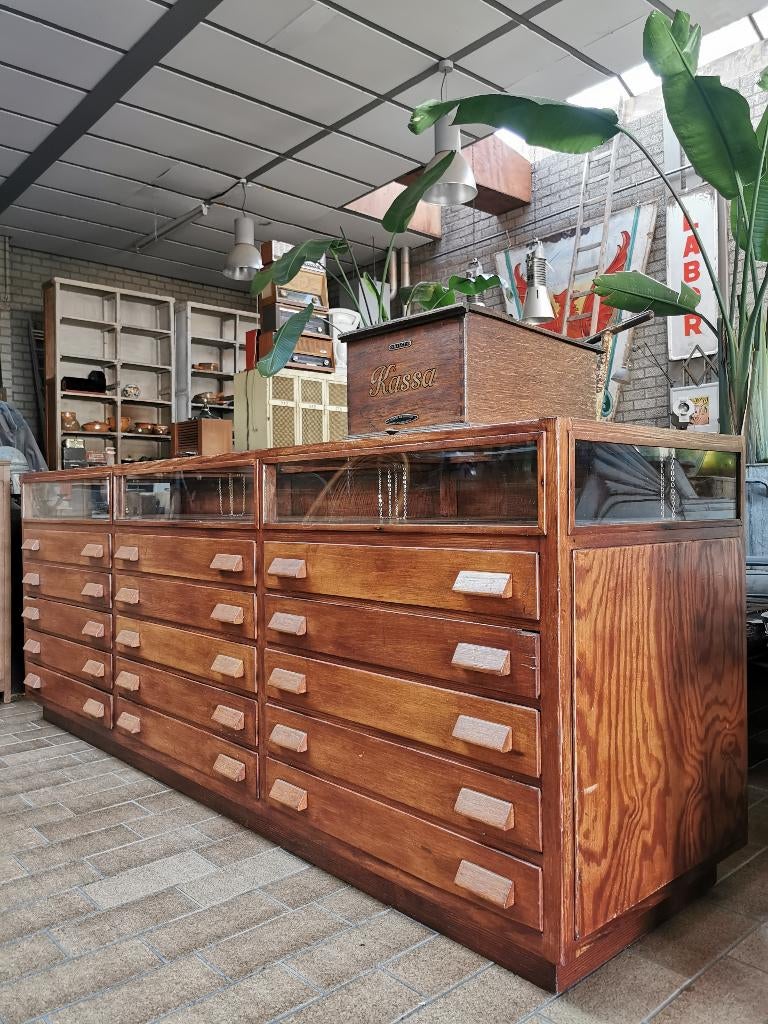 Oude toonbank/winkelvitrine, Ophalen of Verzenden