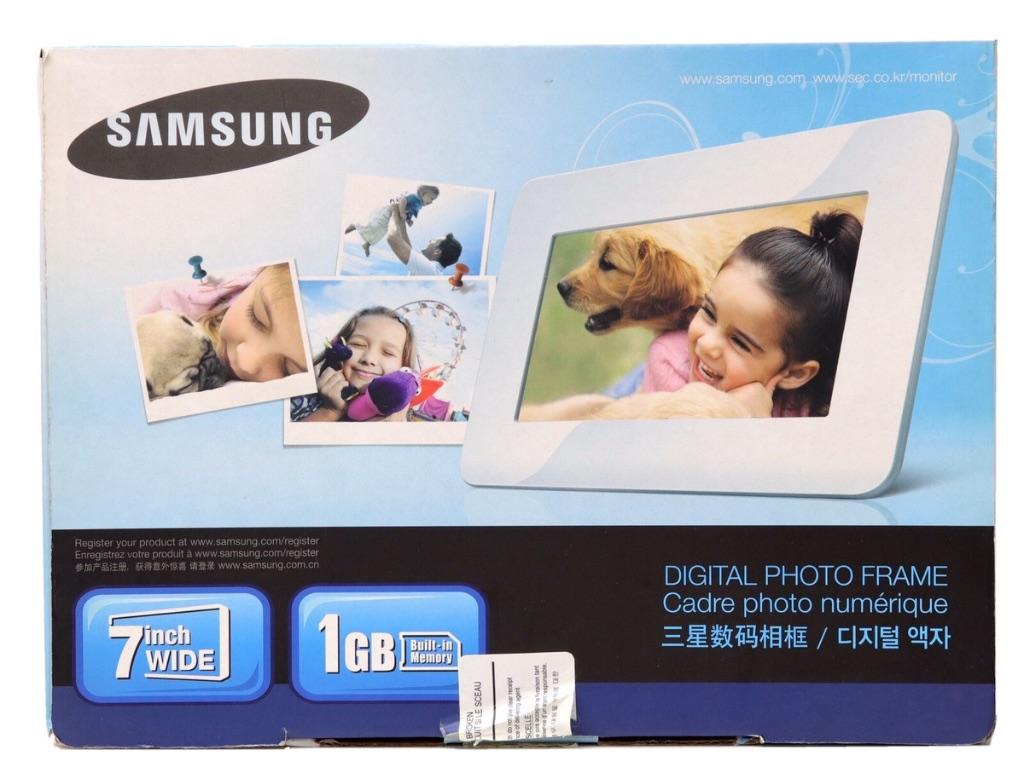Samsung SPF-71ES Digitale Fotolijst - 7 inch - Wit Nieuw, Ophalen of Verzenden, Nieuw, 1 tot 2 GB, Kleiner dan 8 inch