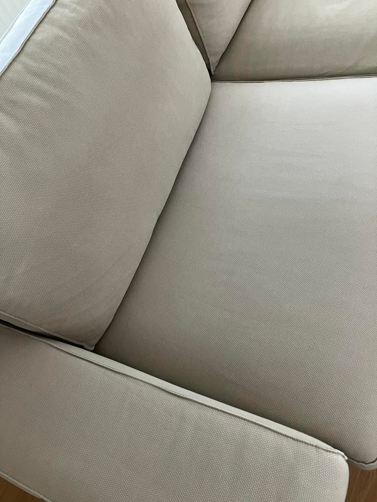 Kivik IKEA 3-zits bank met hocker in zandkleur, Ophalen, Gebruikt, Driepersoons, 75 tot 100 cm