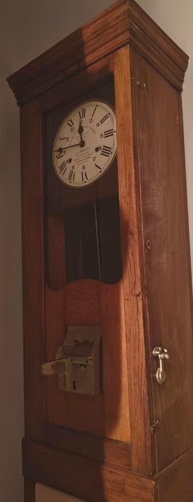 Retro/vintage/antiek eiken Franse prikklok, +- 1920-1950, Antiek en Kunst, Ophalen