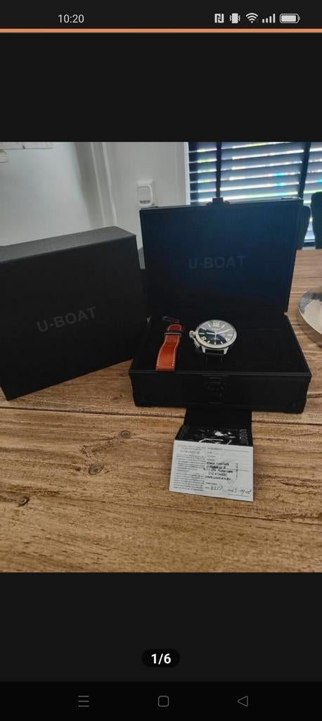 U-Boat horloge met extra bandje en originele doos, Sieraden, Tassen en Uiterlijk, Horloges | Heren, Overige merken, Leer, Staal