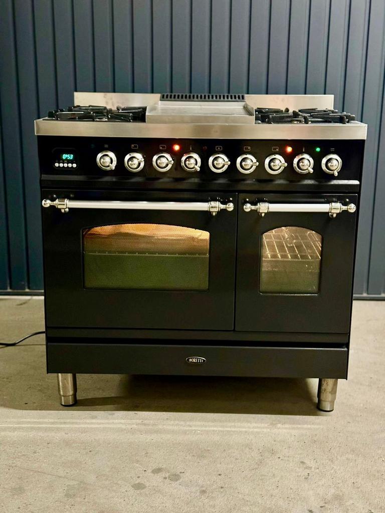 Boretti Fornuis Antraciet, Witgoed en Apparatuur, Fornuizen, Ophalen, Warmhoudplaat, 60 cm of meer, Zo goed als nieuw