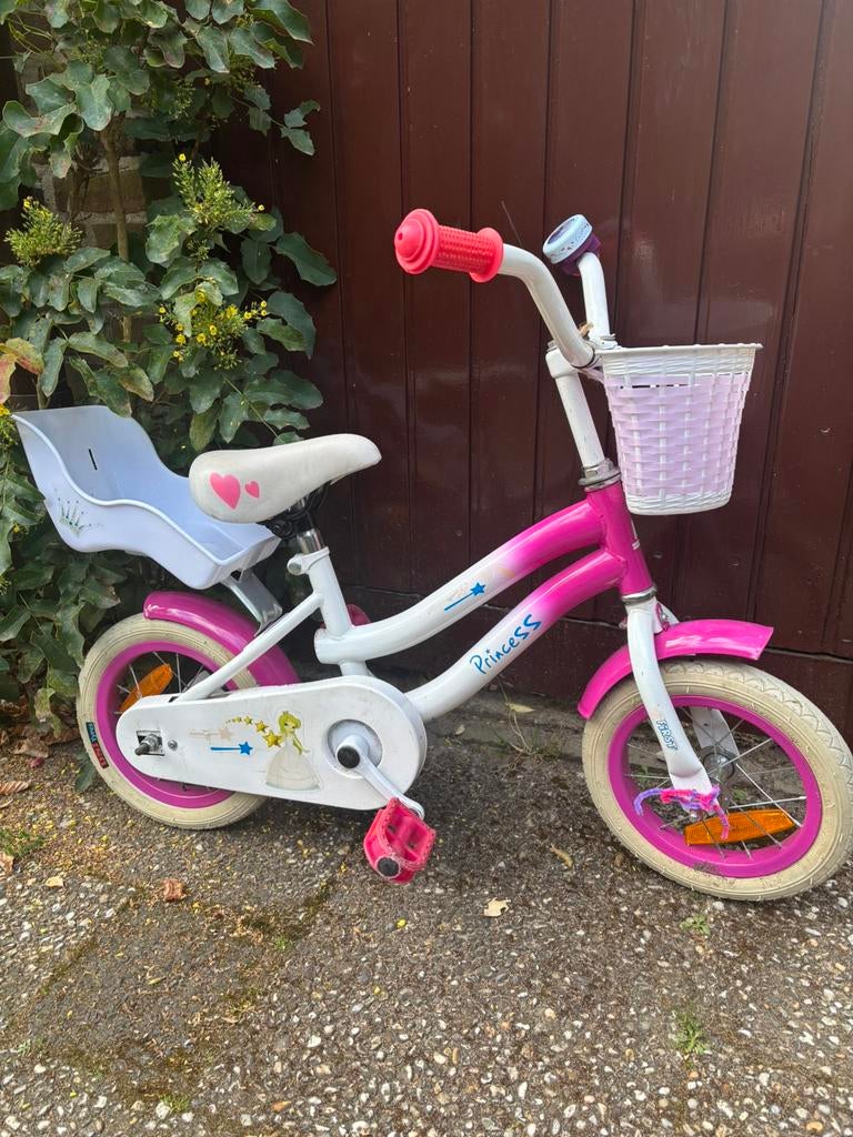 Princess Kinderfiets meisje 12,5 inch incl. zielwieltjes, Ophalen, Gebruikt, Minder dan 16 inch, Zijwieltjes