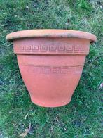 Rood stenen bloempot diameter 27 cm hoogte 25 cm, Steen, Gebruikt, Rond, Minder dan 40 cm