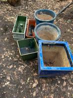 Gratis grote terras potten, Tuin en Terras, Bloempotten, Ophalen, Gebruikt, Rond, Minder dan 25 cm