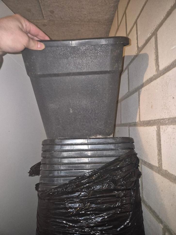 Grote zwarte bloempotten, Tuin en Terras, Bloempotten, Nieuw, Kunststof, Balkon, Minder dan 40 cm, Minder dan 25 cm, Rechthoekig