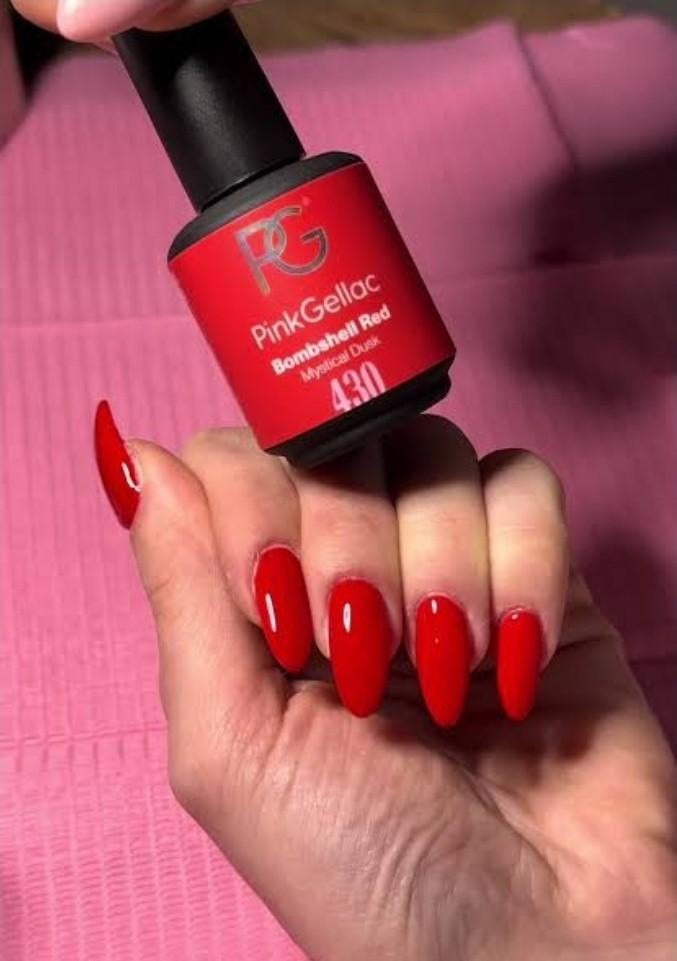Gezocht: Pink Gellac 430 Bombshell red, Ophalen of Verzenden, Zo goed als nieuw, Rood, Handen en Nagels