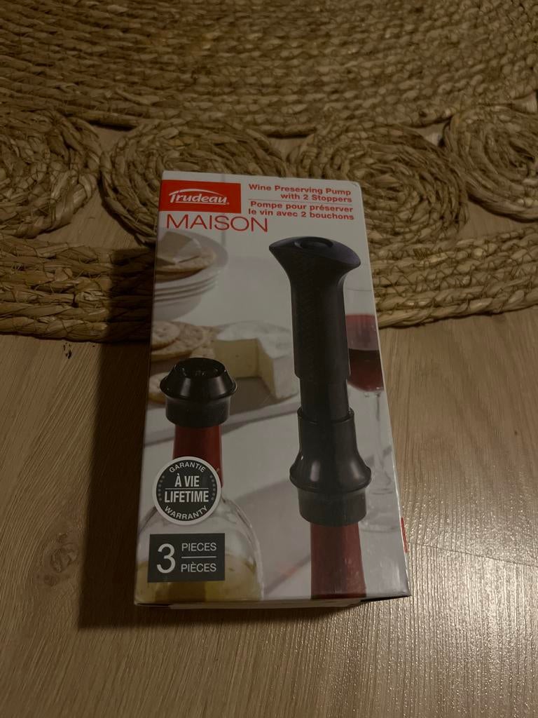 Trudeau Maison Wijn Vacuümpomp met 2 Stoppers - Nieuw, Ophalen of Verzenden, Nieuw