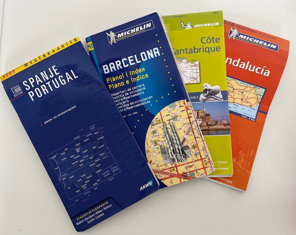 Wegenkaarten Spanje: ANWB Spanje/Portugal, Michelin Barcelon, Ophalen of Verzenden, Europa, Overige typen, ANWB
