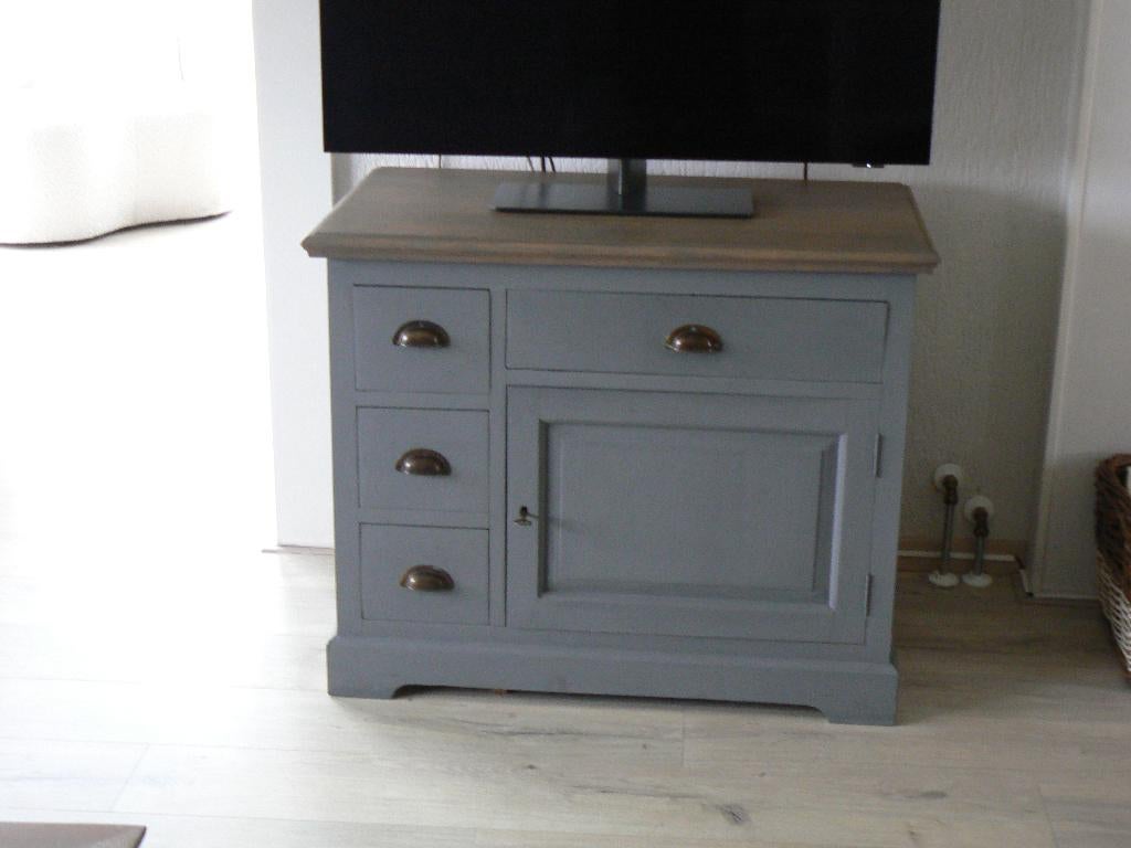 t.v. kast, Ophalen, Gebruikt, Teakhout, 50 tot 100 cm