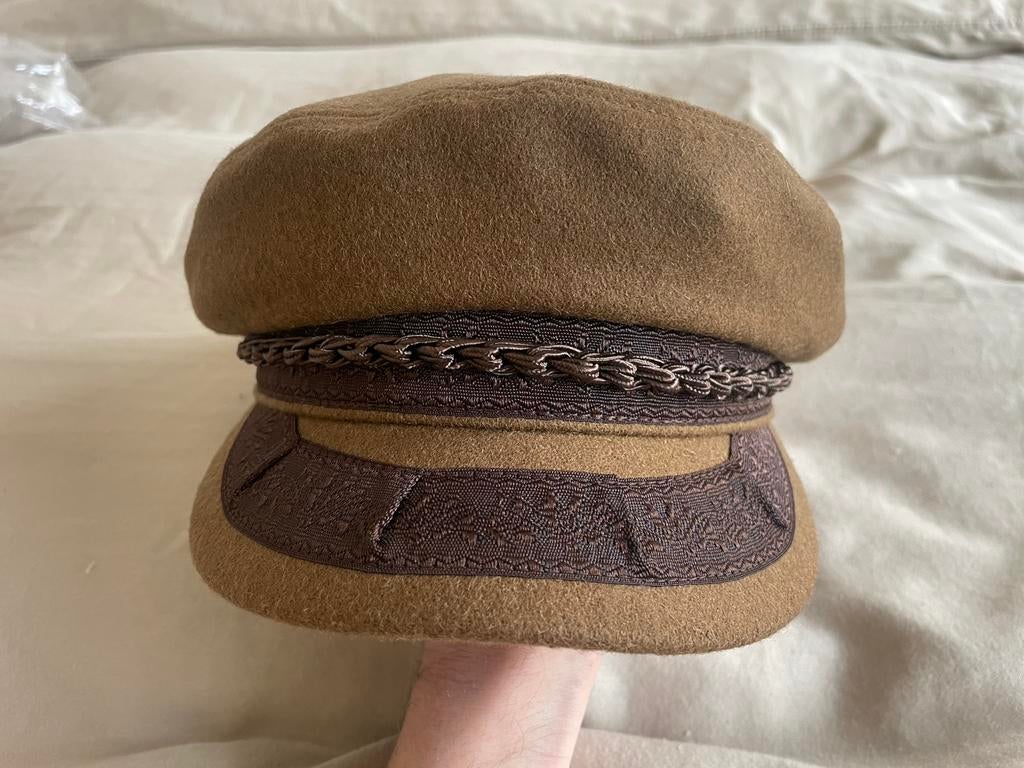Bruine Brixton Fiddler cap / schippers pet - Maat S / 56, Ophalen of Verzenden, Nieuw, 56 of 57 cm (M, 7 of 7⅛ inch), Pet