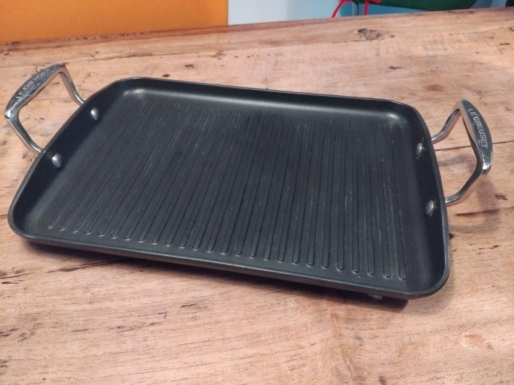 Le Creuset grillplaat voor inductie, Ophalen, Zo goed als nieuw, Tafelgrill