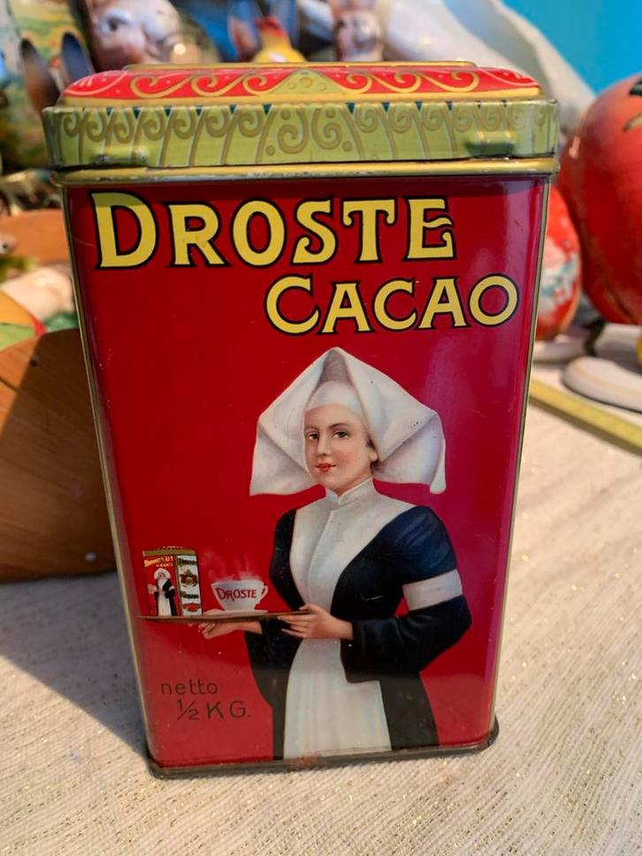 Droste Cacao Blik Haarlem - Zeldzaam Verzamelobject, Verzamelen, Blikken, Gebruikt, Overige, Droste, Ophalen of Verzenden