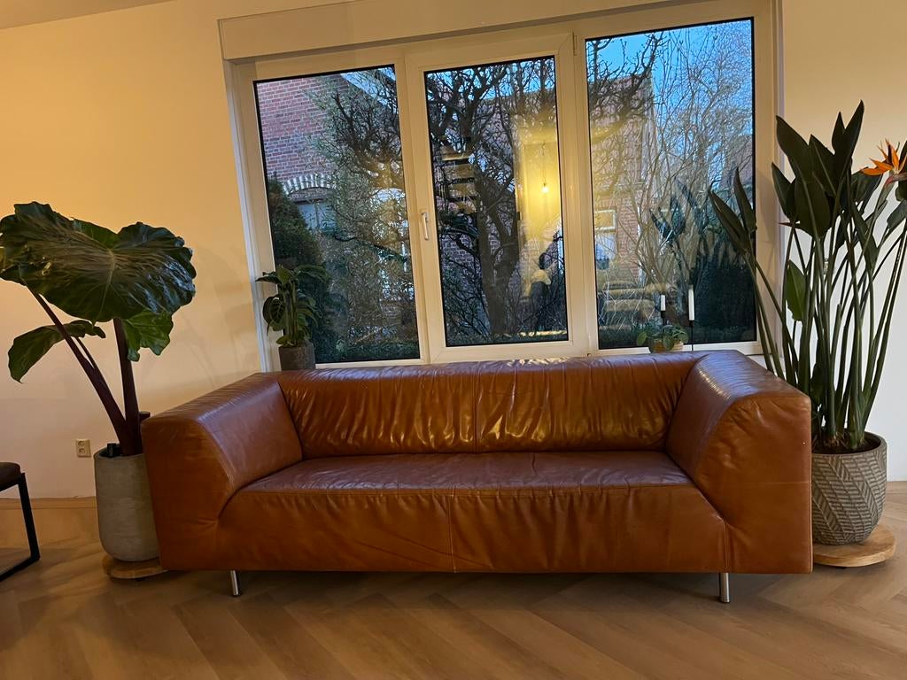 Luxe leren bank (Eijerkamp) – echt leer – topstaat, Ophalen of Verzenden, Zo goed als nieuw, 200 tot 250 cm, Leer