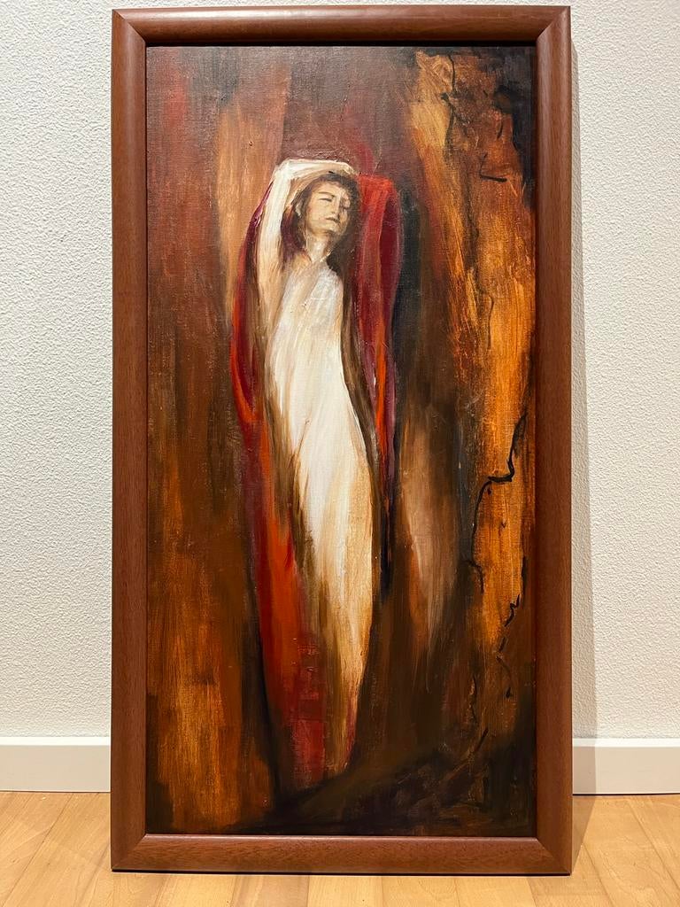 Schilderij, olieverf, gesigneerd, 46x86 cm, Antiek en Kunst, Kunst | Schilderijen | Klassiek, Ophalen of Verzenden