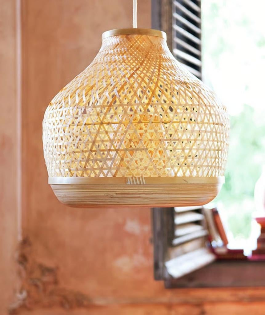 Zgan Ikea MISTERHULT Bamboe hanglamp, Ophalen, Zo goed als nieuw, Minder dan 50 cm