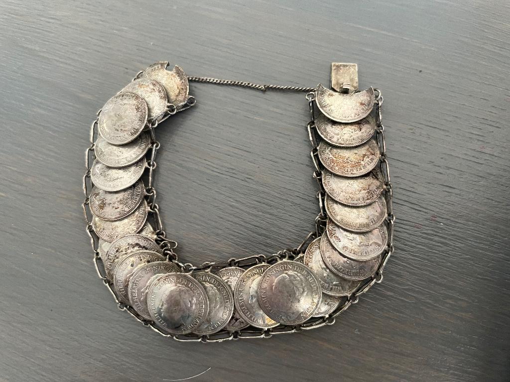 zgn. VERZETSARMBAND DUBBELTJES UIT 1941 zilver  - WD014, Verzamelen, Waddinxveen, Lintje, Medaille of Wings, Ophalen of Verzenden
