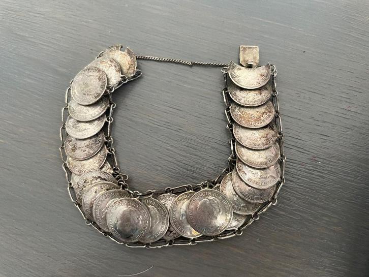 zgn. VERZETSARMBAND DUBBELTJES UIT 1941 zilver  - WD014, Verzamelen, Militaria | Algemeen, Landmacht, Lintje, Medaille of Wings