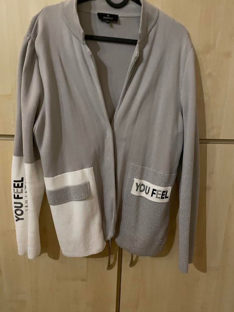 Z.g.a.n. Monari vest / mt 42 / grijs-wit, Ophalen of Verzenden, Zo goed als nieuw, Maat 42/44 (L), Wit