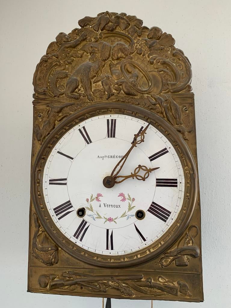 Antieke Franse Comtoise Klok - Aug. Grégoire à Vernoux, Ophalen