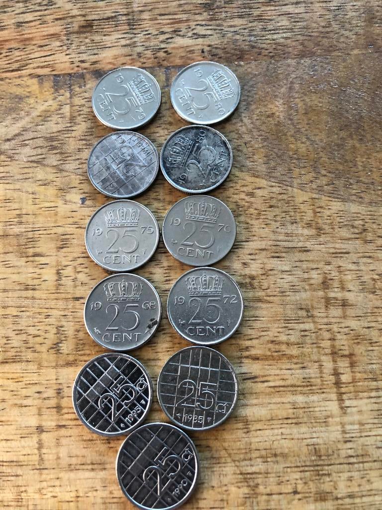 Collectie Nederlandse 25 Cent Munten (Kwartjes), Postzegels en Munten, Ophalen of Verzenden, Koningin Juliana, 25 cent, Setje