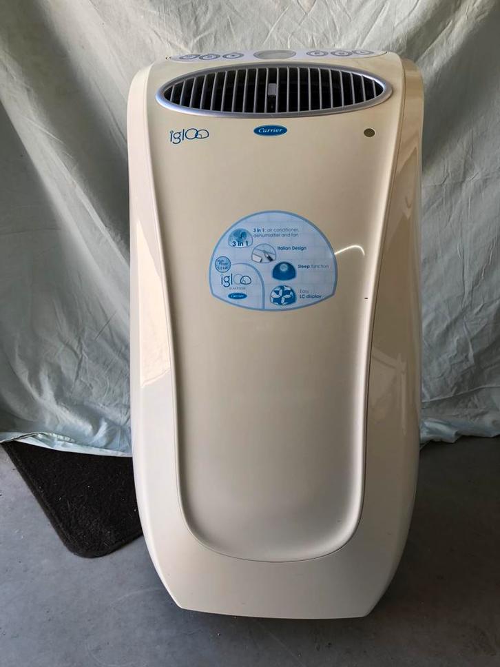 Carrier Igloo mobiele airco, Witgoed en Apparatuur, Airco's, Gebruikt, Mobiele airco, 60 tot 100 m³, 3 snelheden of meer, Koelen en Ontvochtigen