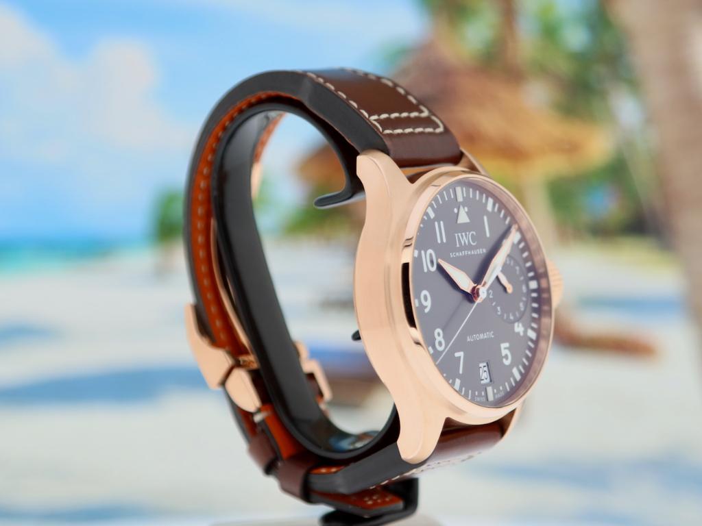 IWC Big Pilot Spitfire Rose Goud in Nieuwstaat 12-2016 NL, Overige merken, Leer, Polshorloge, Ophalen of Verzenden