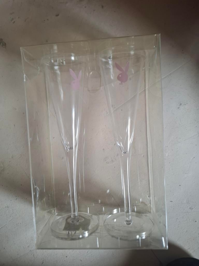 Playboy champagne glassen, Huis en Inrichting, Woonaccessoires | Vazen, Overige kleuren, Nieuw, Ophalen of Verzenden, Glas
