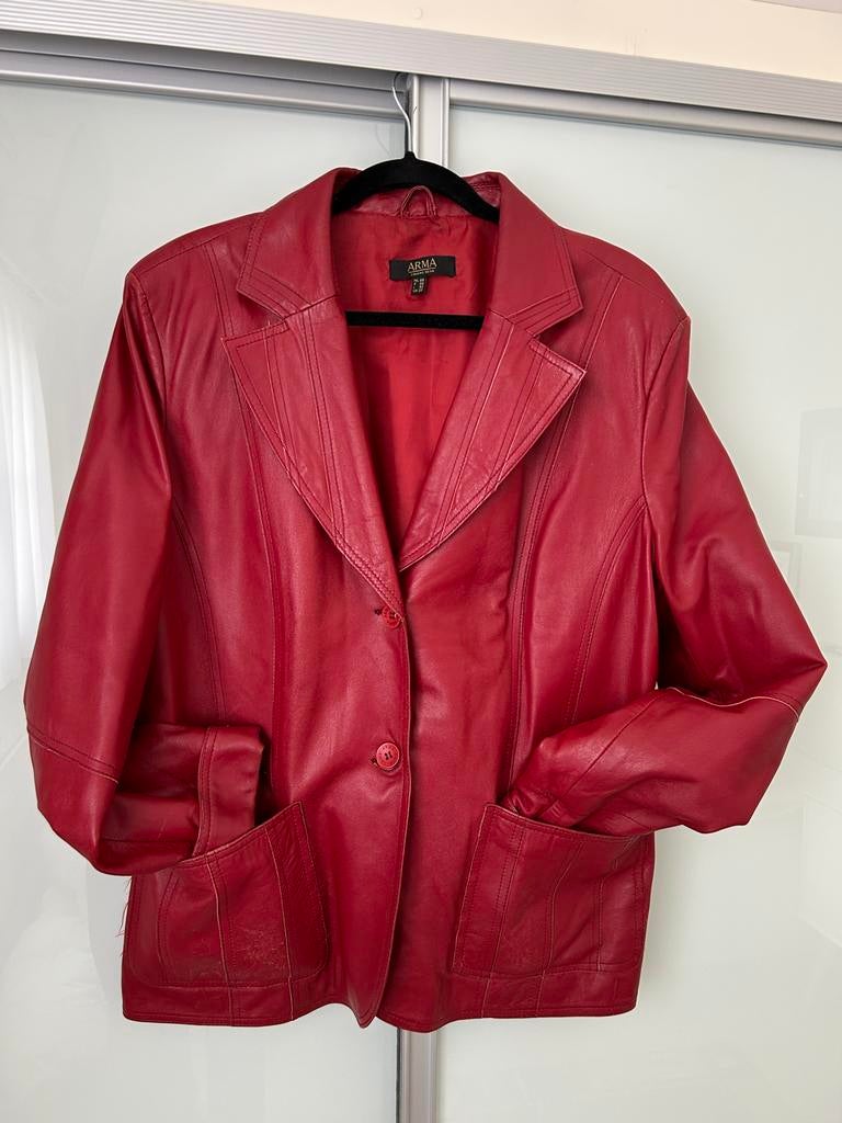 ARMA Echt Leren Jasje - Rood, Ophalen of Verzenden, Gedragen, Maat 42/44 (L), Rood