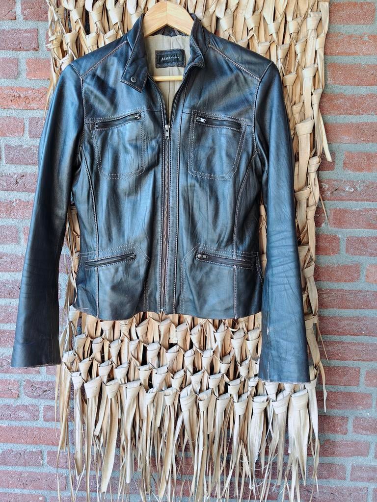 Arma leren jas maat M donkerbruin, Ophalen of Verzenden, Gedragen, Maat 38/40 (M), Bruin