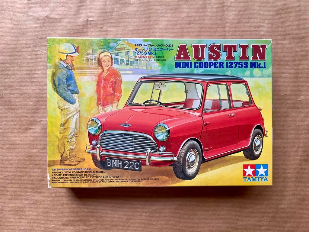 Vintage Tamiya Morris Mini Cooper 1275s Mk.1 1:24 Model Kit, Auto, Groter dan 1:32, Ophalen of Verzenden, Zo goed als nieuw