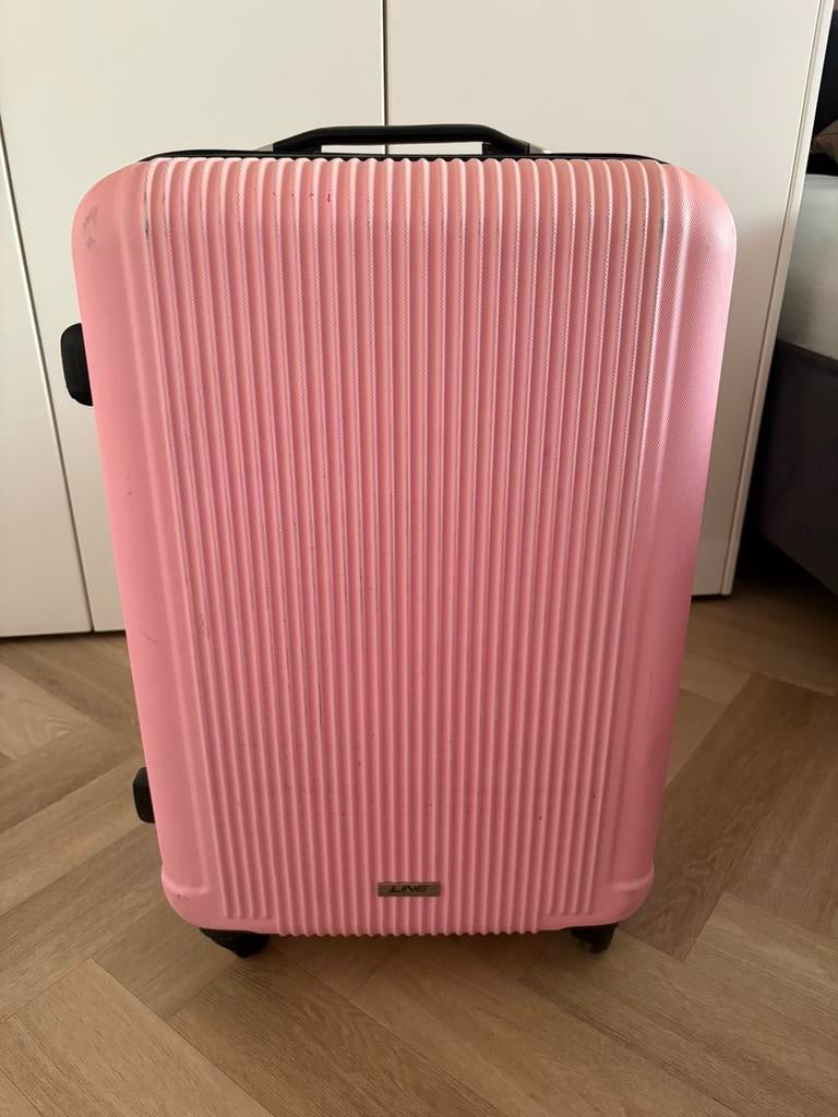 Line reiskoffer roze 72 cm, Sieraden, Tassen en Uiterlijk, Koffers, Ophalen, Zo goed als nieuw, Hard kunststof